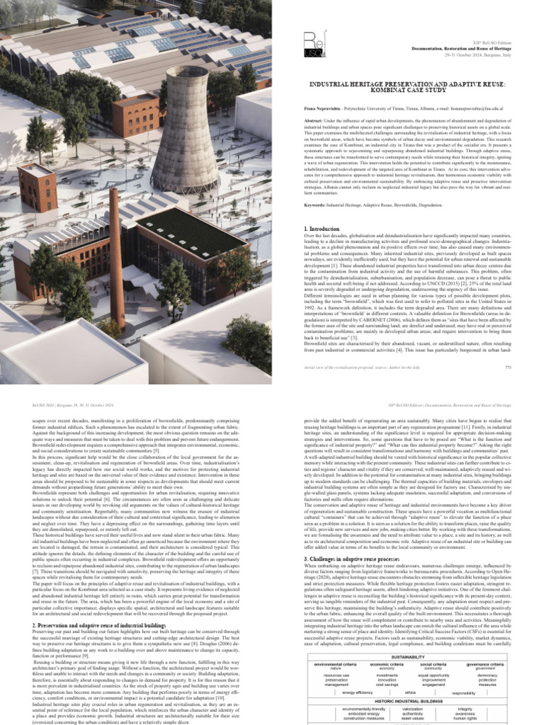 Industrial Heritage Revitalization Strategies | PDF | Sustainability ...