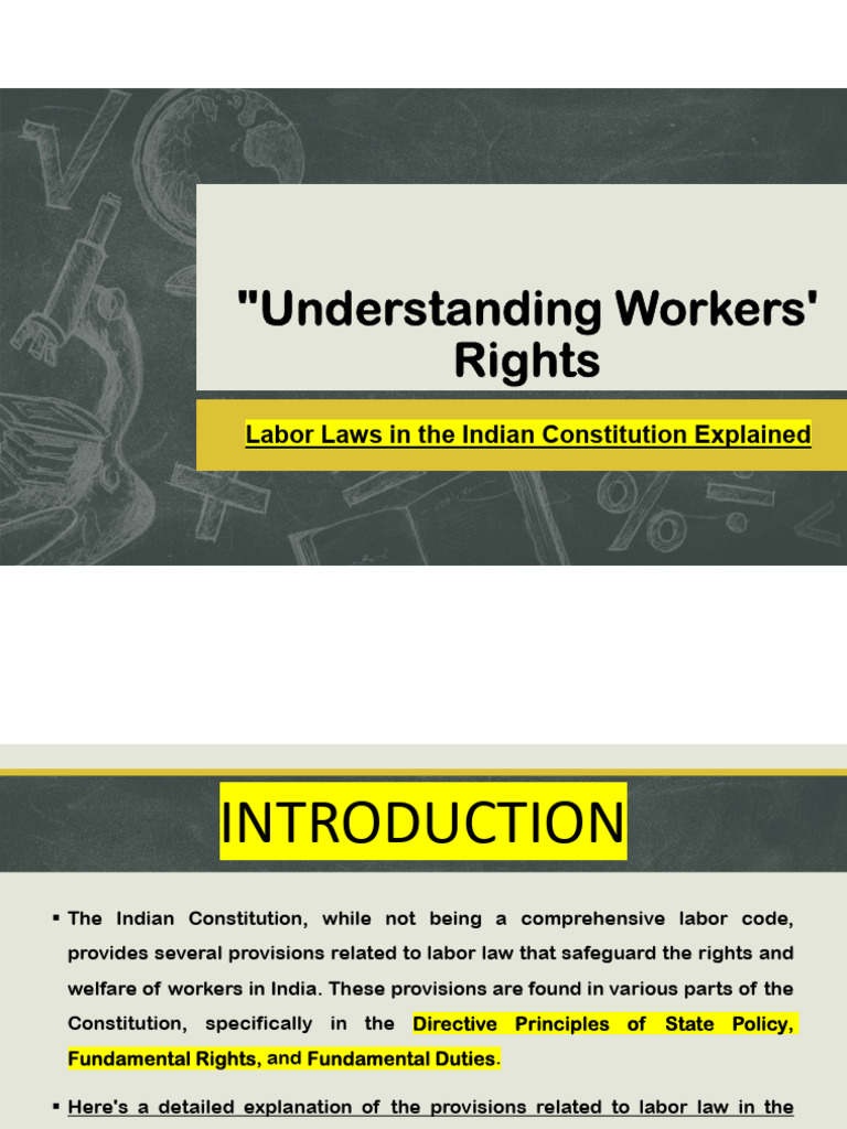 Indian Labor Rights in Constitution | PDF | Labour Law | Rights