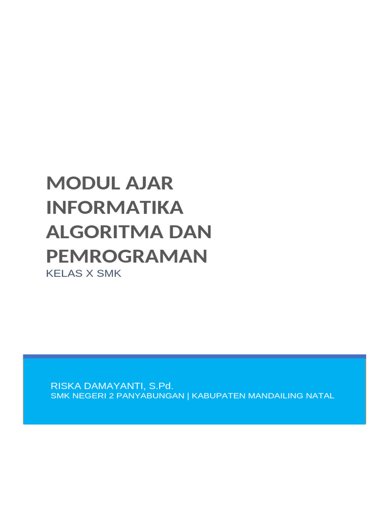 Modul Algoritma dan Pemrograman Kelas X | PDF