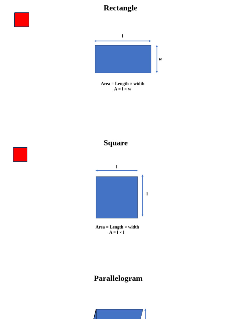 Area Formulas for Geometric Shapes | PDF
