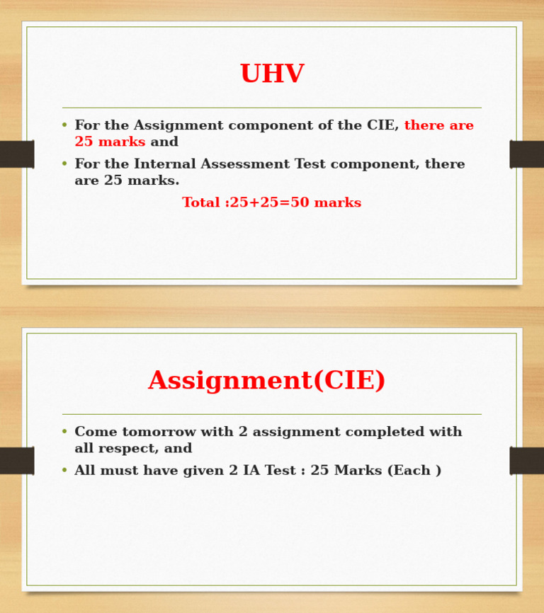 CIE Assignment and IA Test Guidelines | PDF