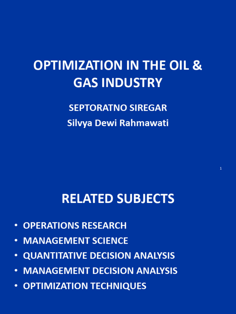 Optimization Strategies in Oil & Gas | PDF | Mathematical Optimization ...