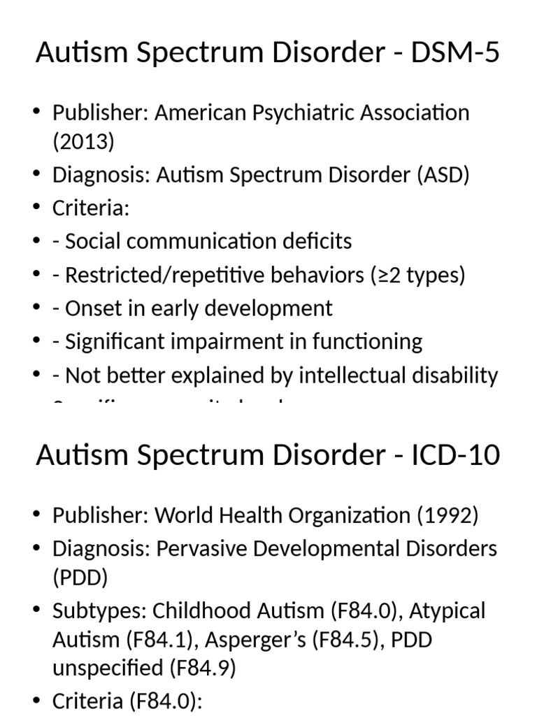 Autism Spectrum Disorder Diagnosis Criteria | PDF