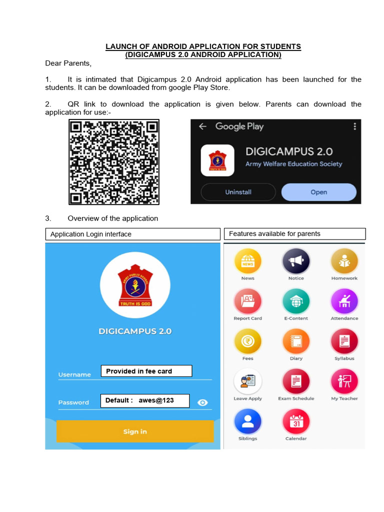 Digicampus 2.0 App Launch for Parents | PDF