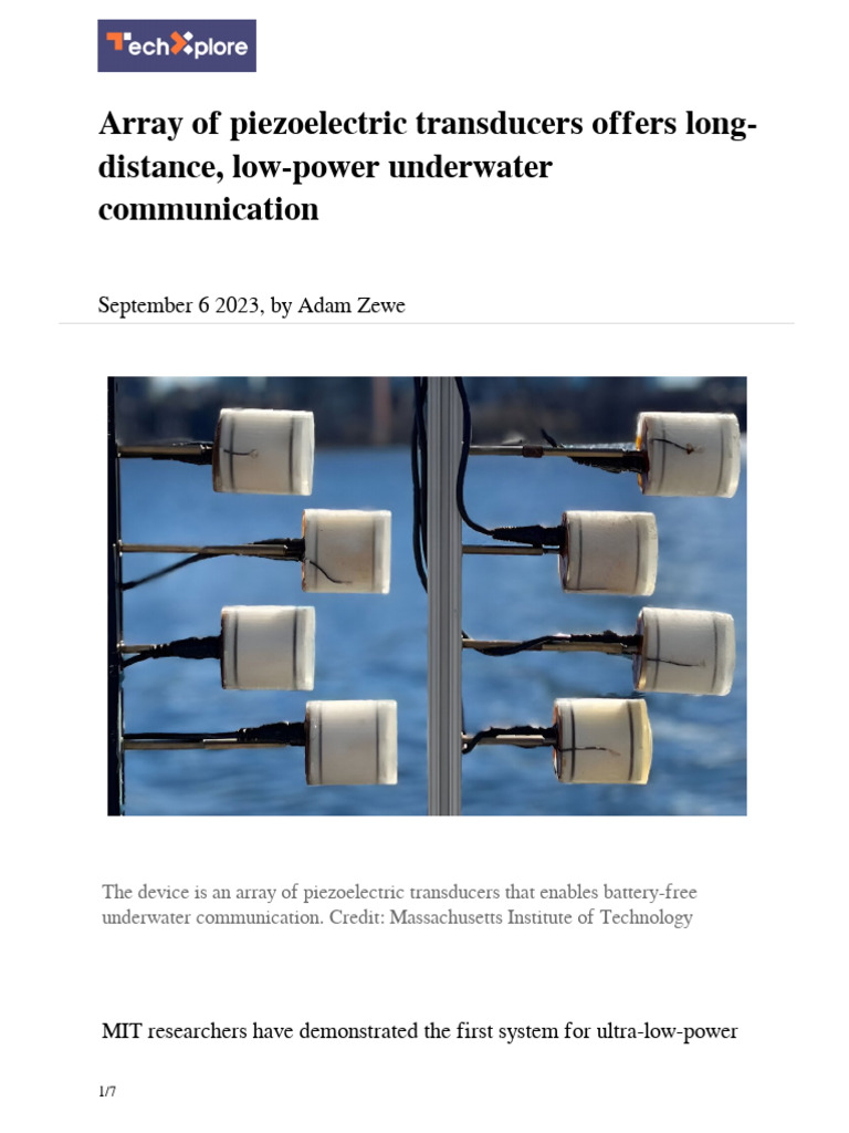 2023 09 Array Piezoelectric Transducers Long Distance Low Power | PDF ...