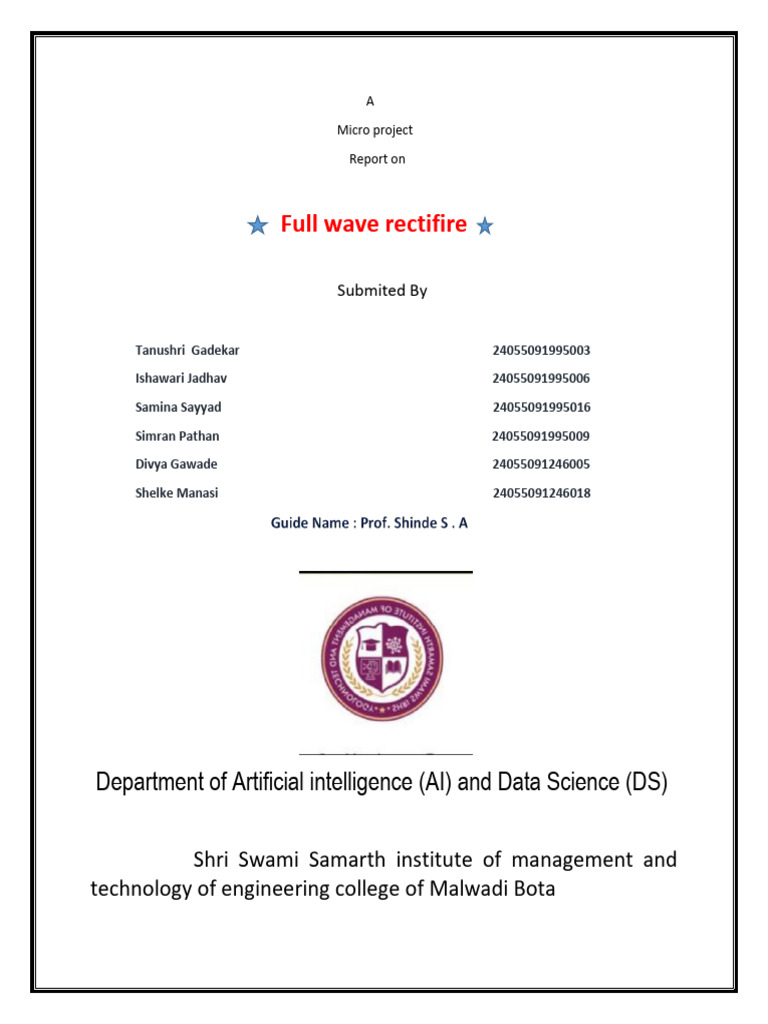 Full-Wave Rectifier Project Report | PDF | Rectifier | Direct Current