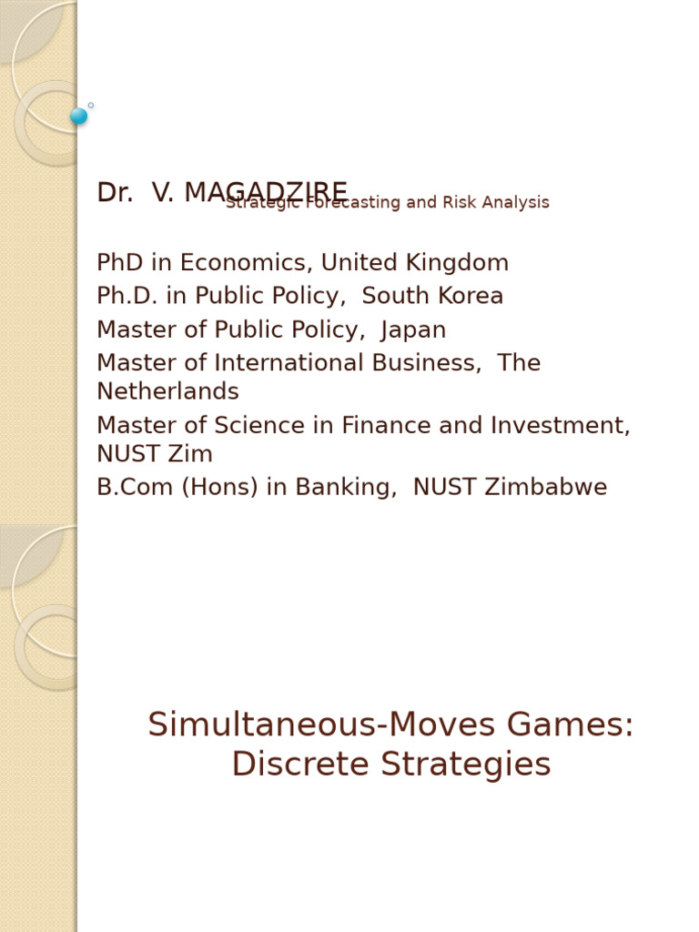 Lecture 6 - Simultaneous Move Games | PDF | Punishments | Mathematical ...