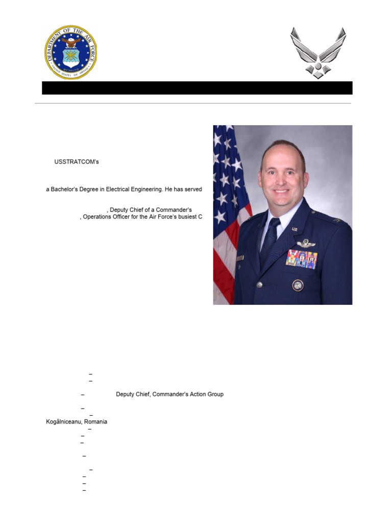 Colonel Scott P. Davis Biography | PDF | United States Department Of ...