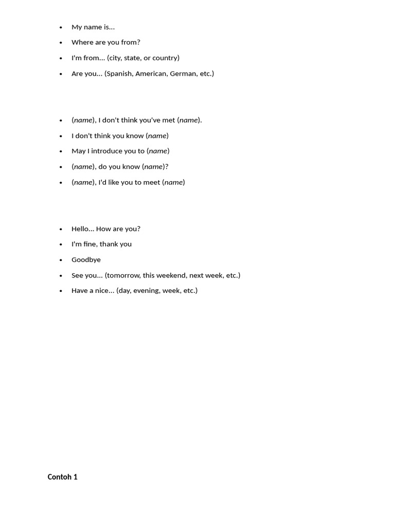 Basic English Conversation Starters | PDF