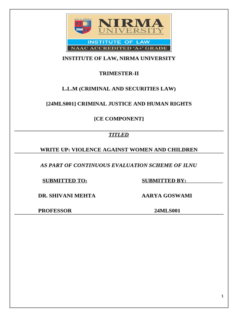 Violence Against Women and Children in India | PDF | Violence ...