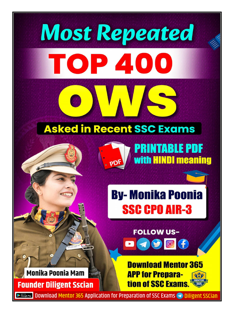 Most Repeated OWS in SSC Exams-1 | PDF