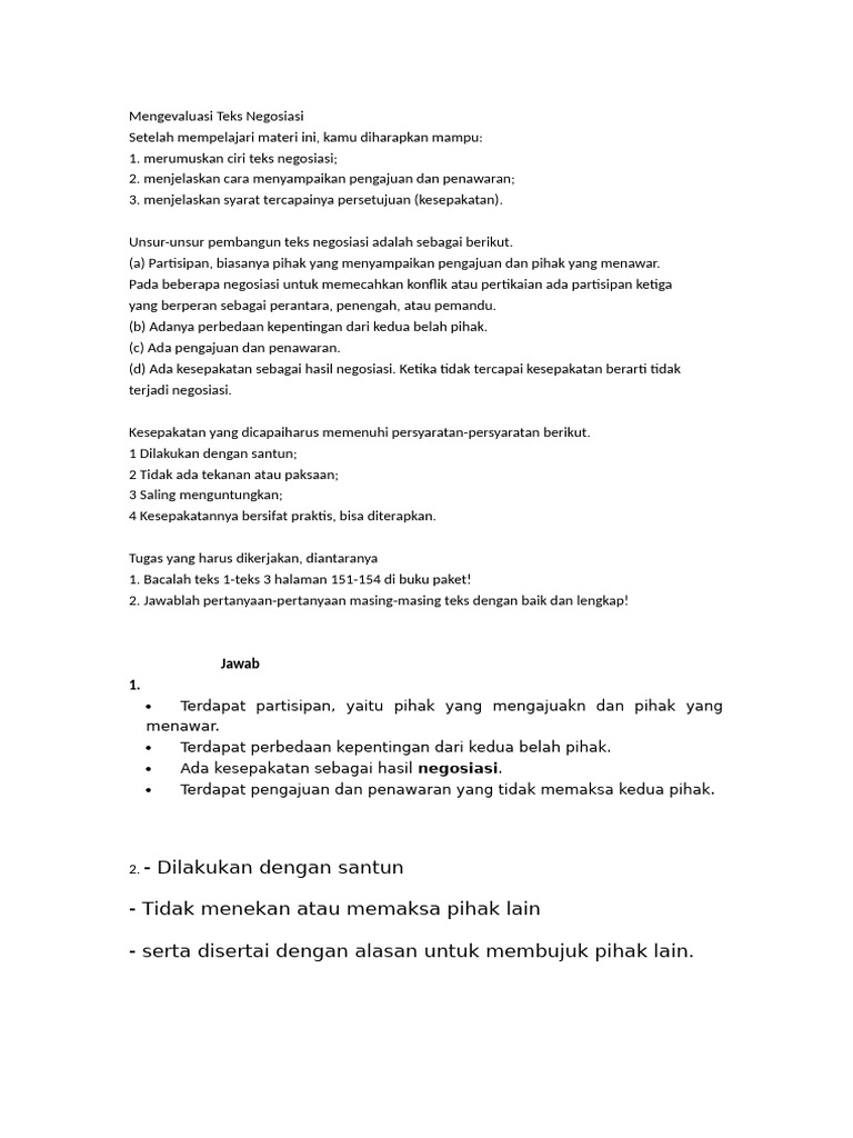 Peran Partisipan dalam Negosiasi | PDF