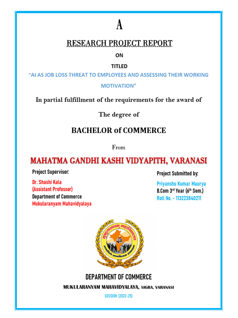 PROJECT REPORT On Artificial Intelligence | PDF | Artificial ...