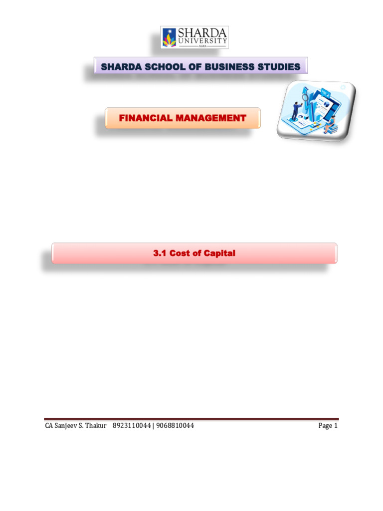 Understanding Cost of Capital in Finance PDF Cost Of Capital
