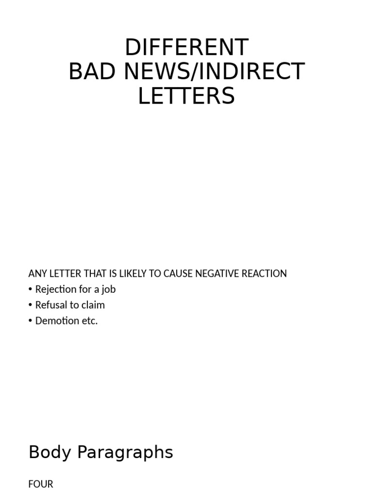 Crafting Indirect Bad News Letters | PDF