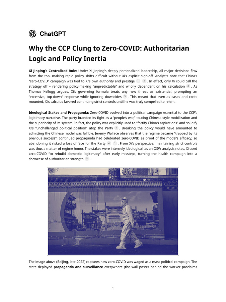 Why The CCP Clung To Zero-COVID - Authoritarian Logic and Policy ...