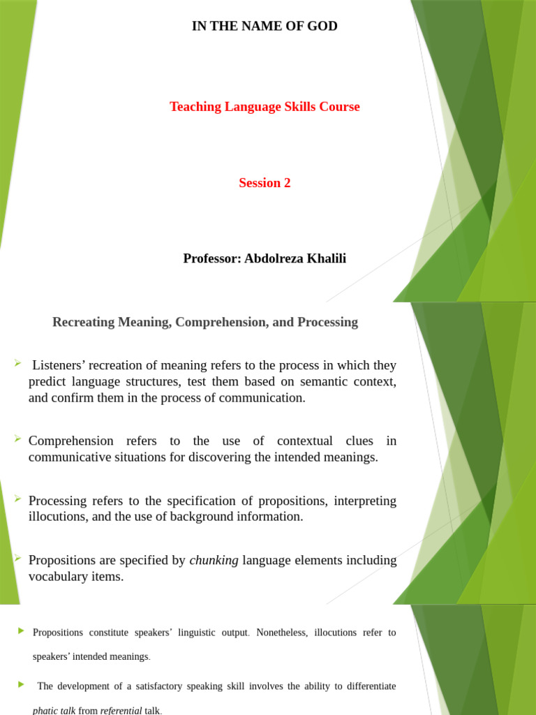 Teaching Language Skills: Listening Focus | PDF | Semantics | Vocabulary