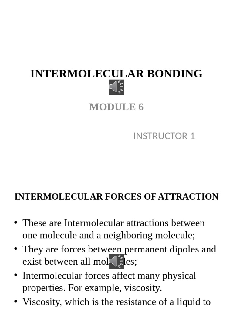 Intermolecular Forces of Attraction | PDF | Intermolecular Force ...