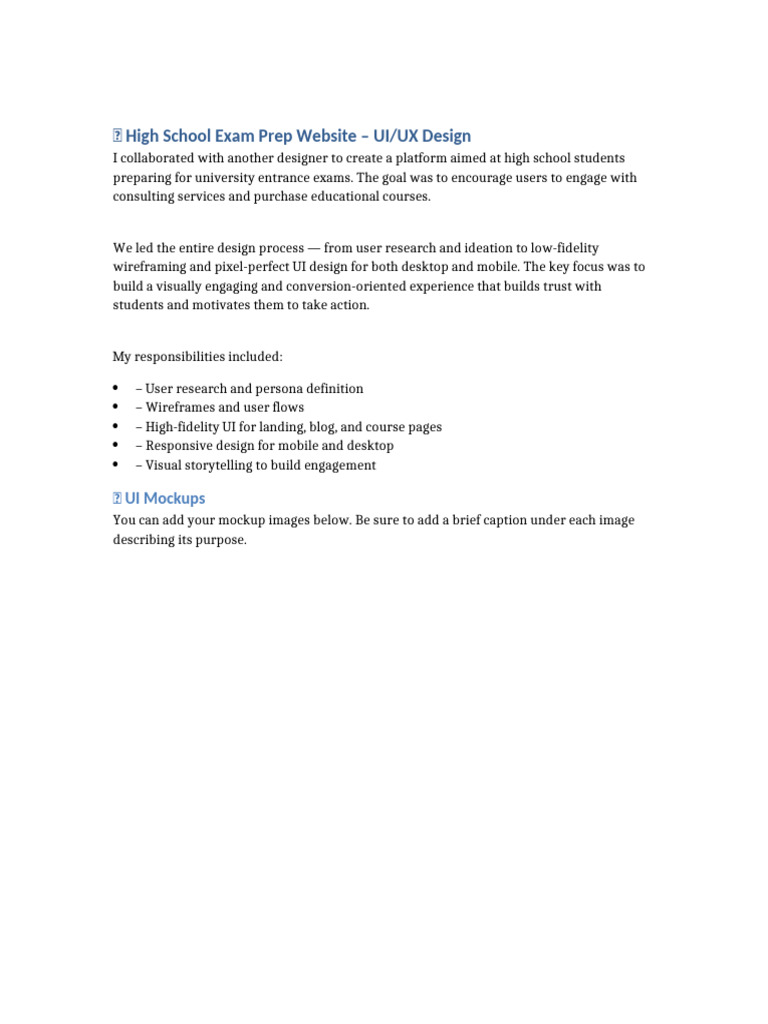 UI Project HighSchool Example | PDF