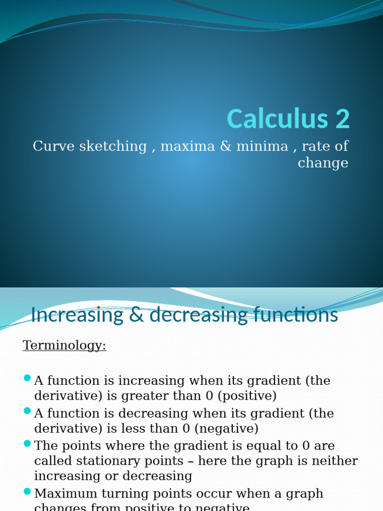 Calculus 2: Curve Sketching & Analysis | PDF | Tangent | Gradient