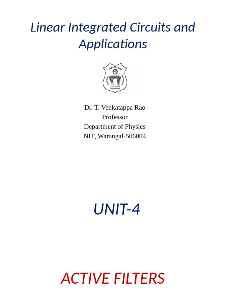 LICA 3 Active Filters | PDF