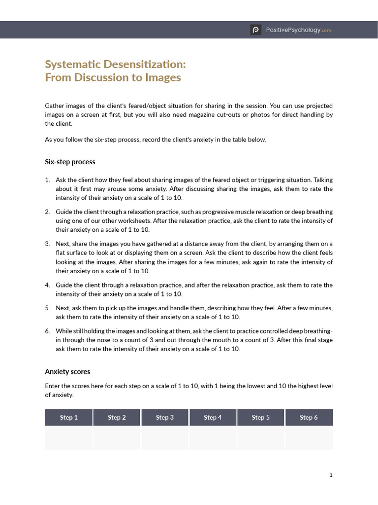 Systematic Desensitization Steps Guide | PDF | Psychotherapy ...