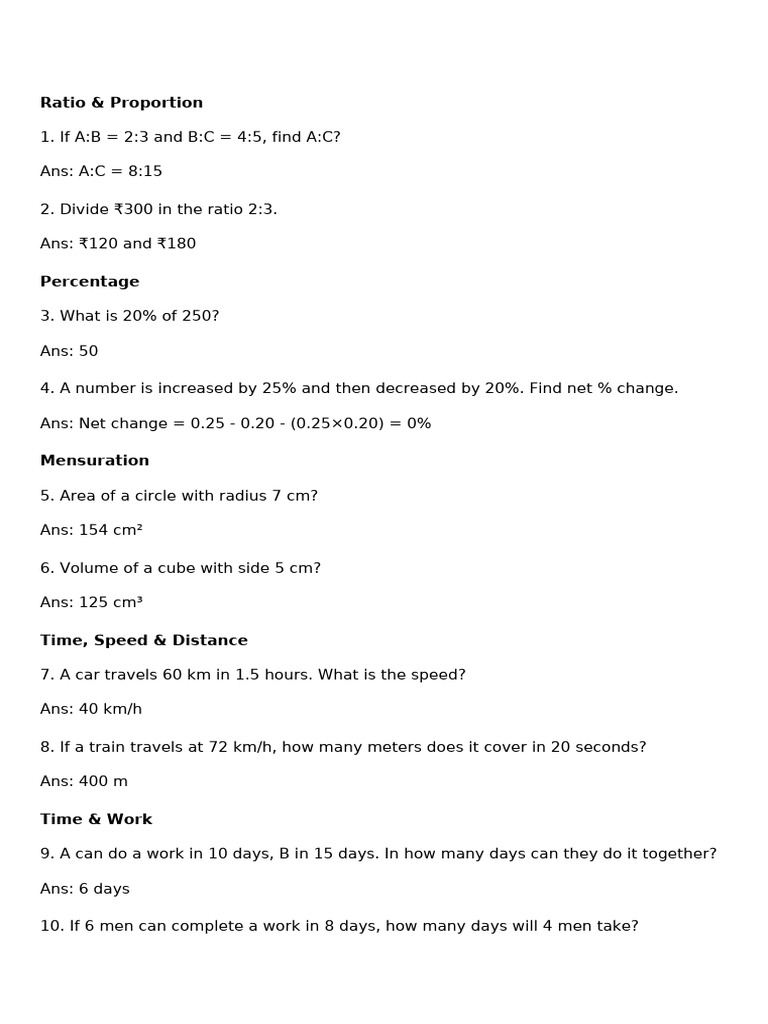 RRB NTPC Maths: 30 Key Questions | PDF