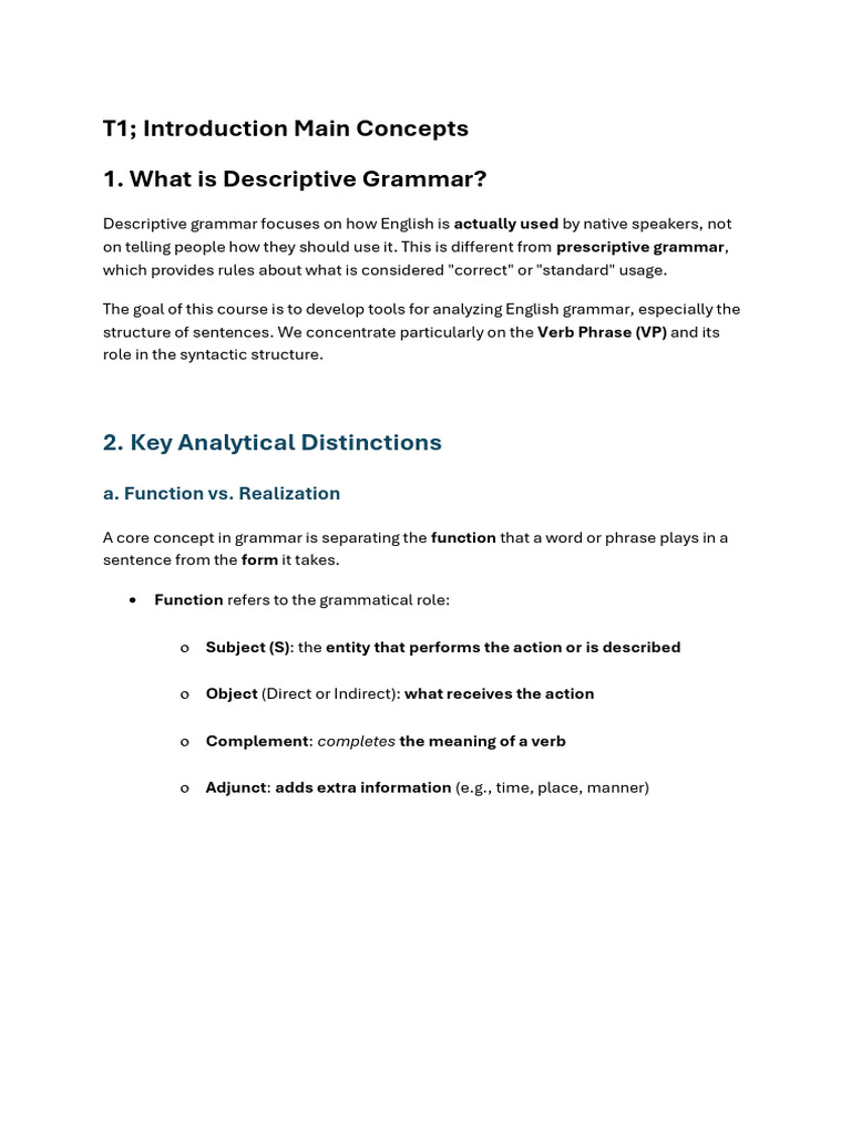 Understanding English Grammar Functions | PDF | Clause | Part Of Speech