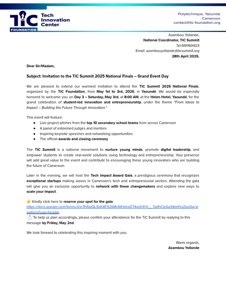 TiC Summit 2025 Invitation | PDF | Economies | Business Economics
