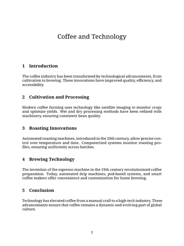 Coffee Industry's Tech Innovations | PDF