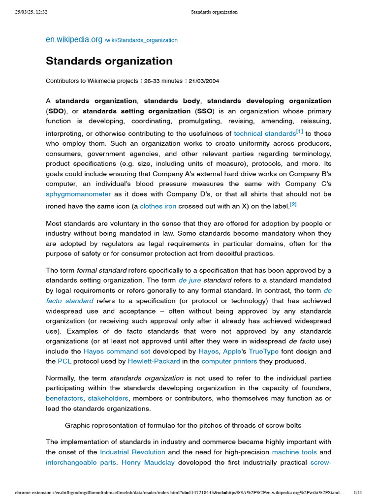 Overview of Standards Organizations | PDF | Standards Organization | Screw