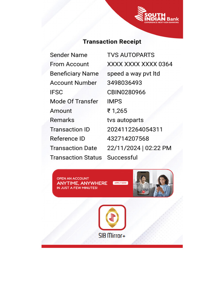 TransferReceipt 20241122142210 | PDF