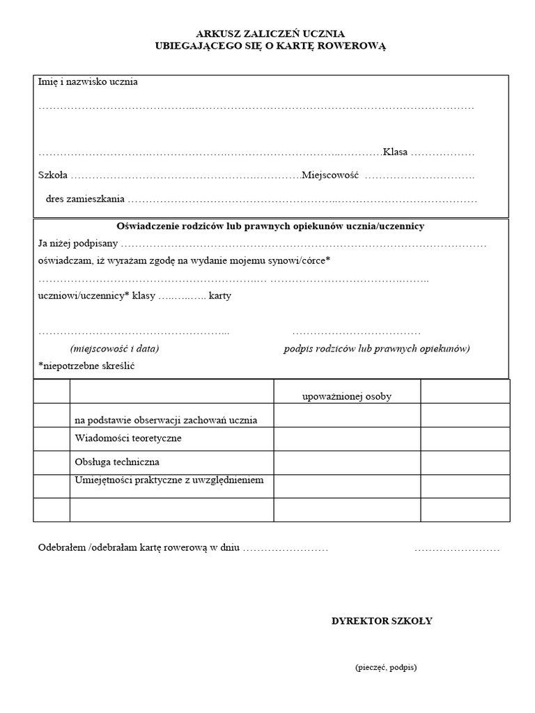 Zgoda Karta Rowerowa | PDF