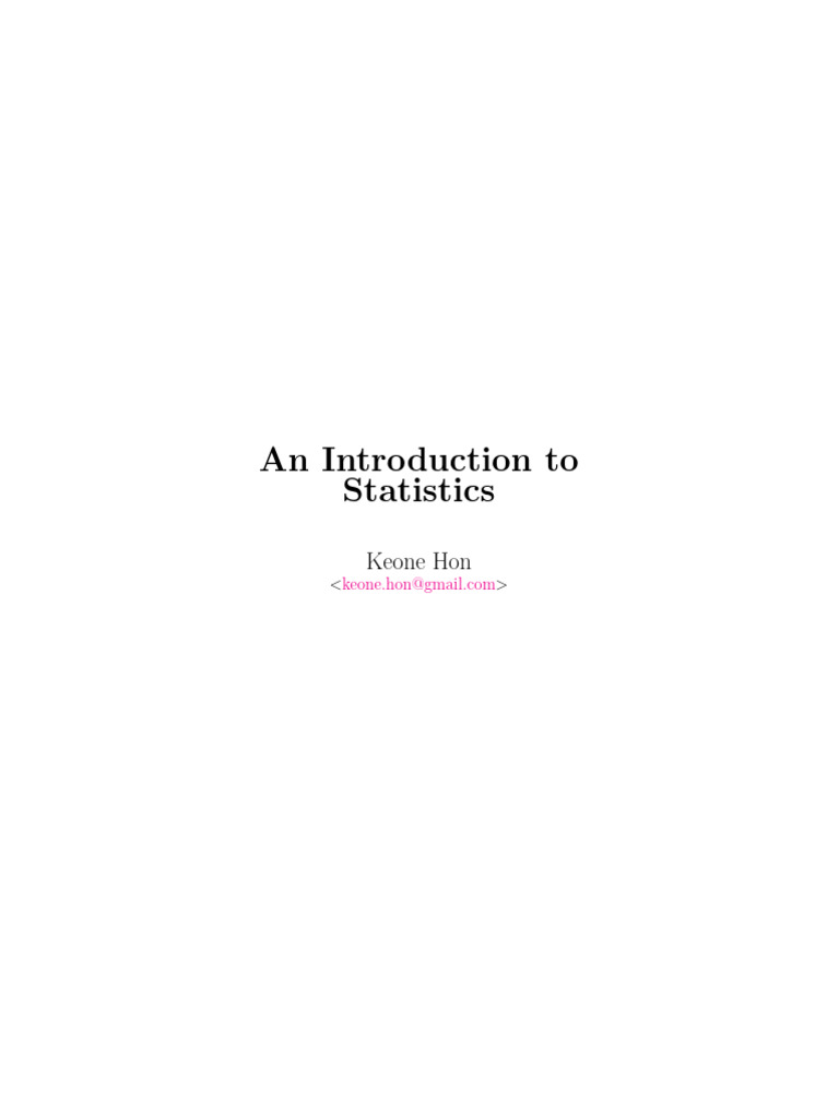 Introduction to Statistics Concepts | PDF | Variance | Mean