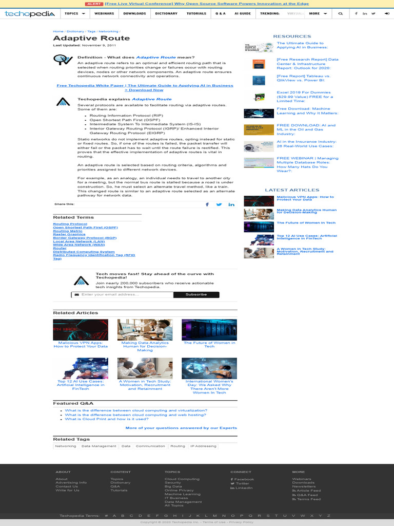 What Is An Adaptive Route - Definition From Techopedia | PDF | Routing ...