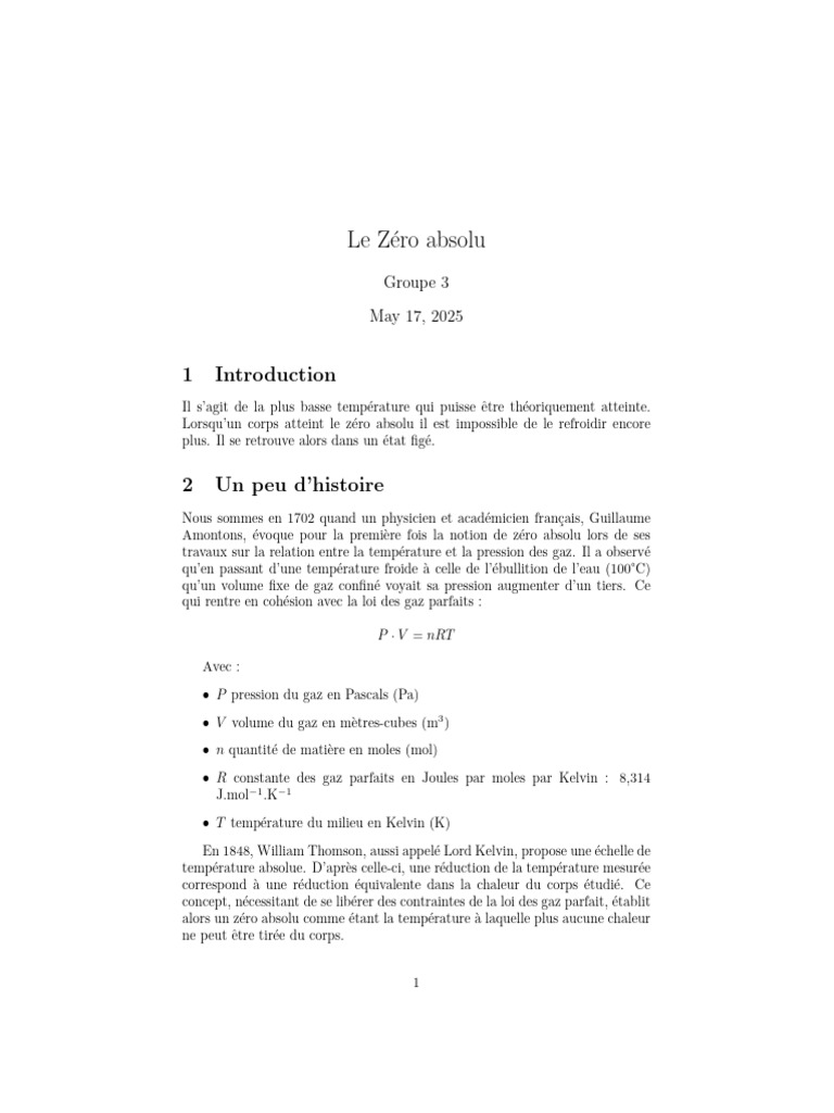Comprendre le zéro absolu | PDF | Supraconductivité | Température