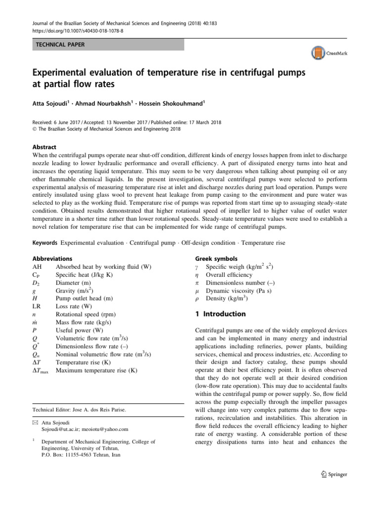 Pump Cavitation and Vibration Analysis | PDF | Pump | Flow Measurement