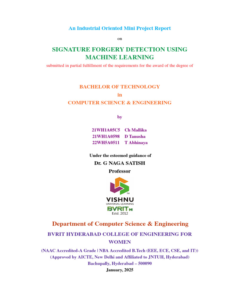 Signature Forgery Detection with ML | PDF | Machine Learning | Deep ...