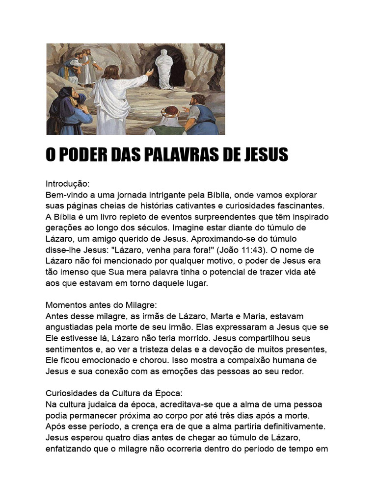 O Poder Das Palavras de Jesus | PDF