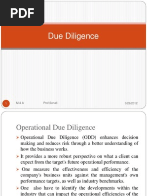 Due Diligence
