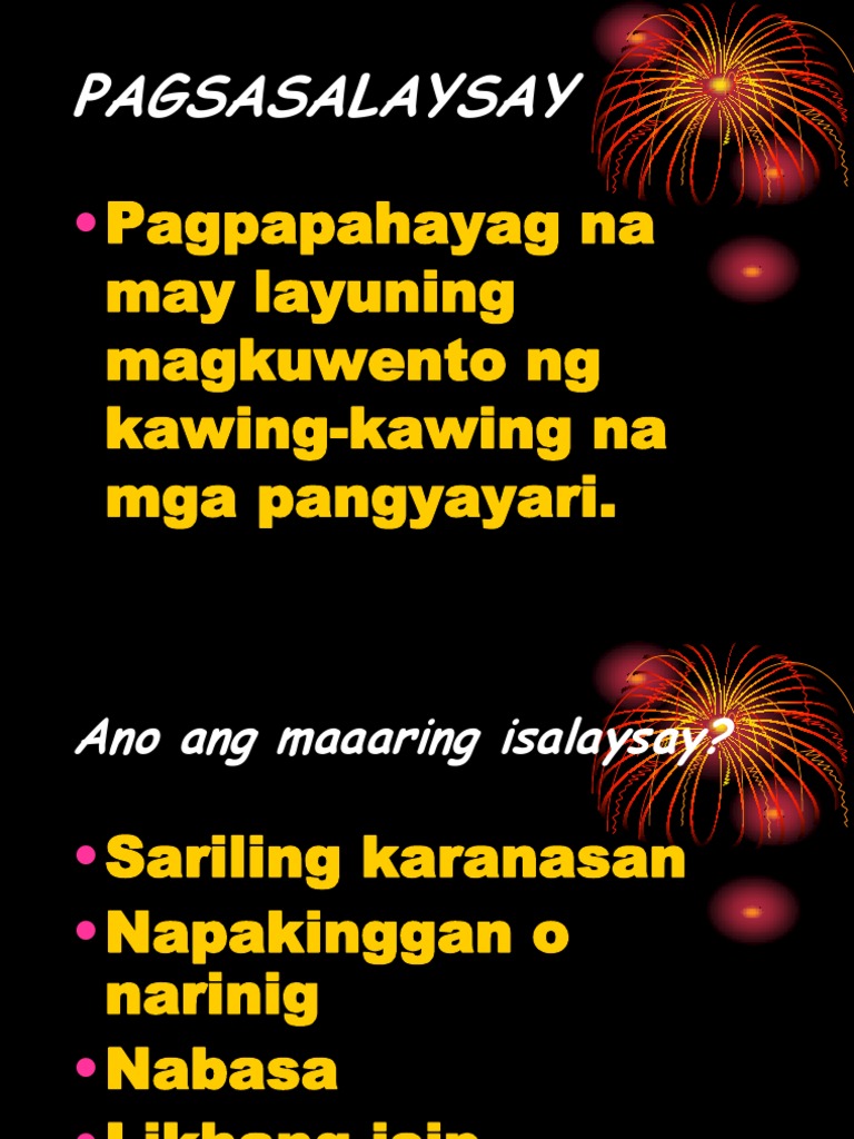PAGSASALAYSAY - Dagdag | PDF