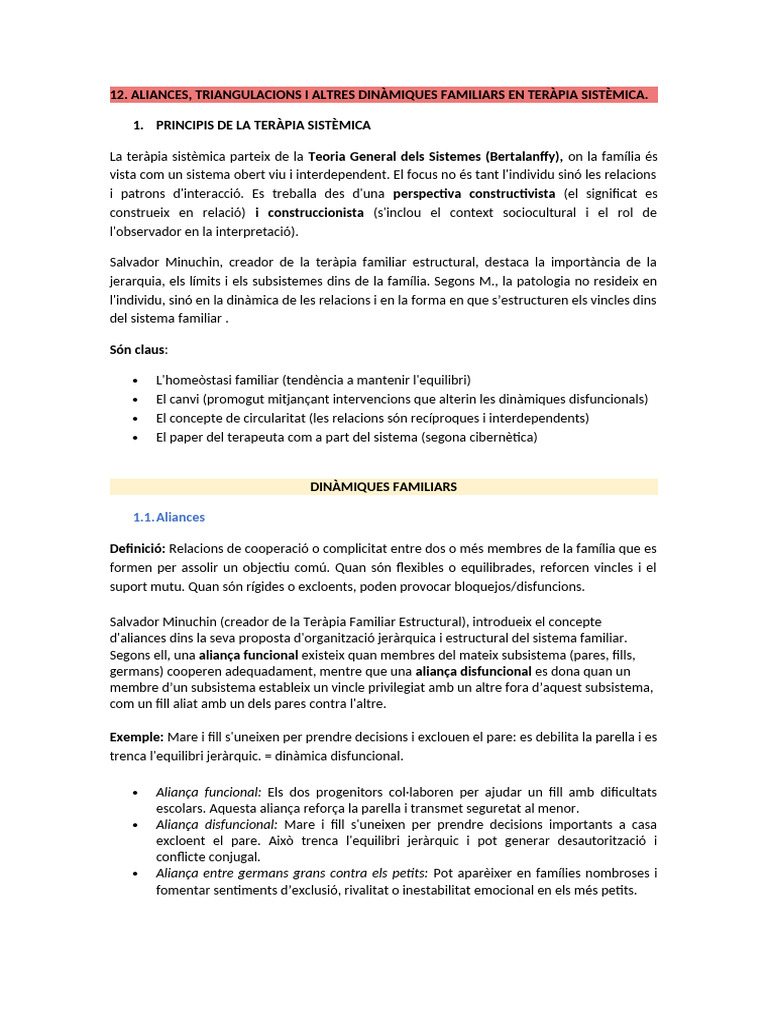 Tema 12. Aliances, Triangulacions I Altres Dinàmiques Familiars en ...