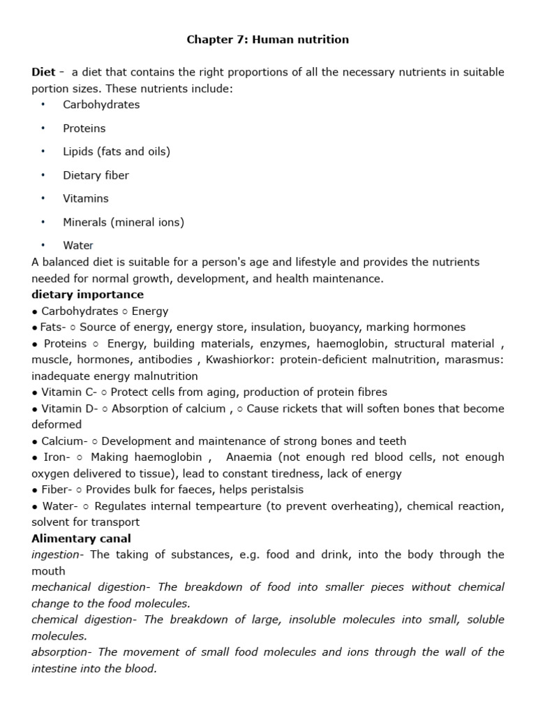 Human Nutrition and Digestion Explained | PDF | Digestion | Small Intestine