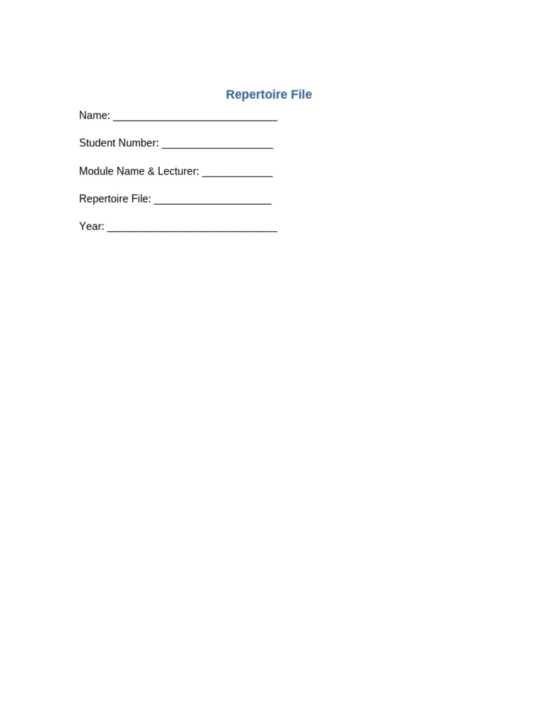 2nd Year Musical Theatre Repertoire Guide | PDF | Songs | Hair