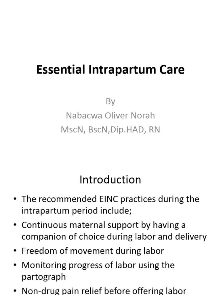 Essential Intrapartum Care | PDF | Childbirth | Women's Health