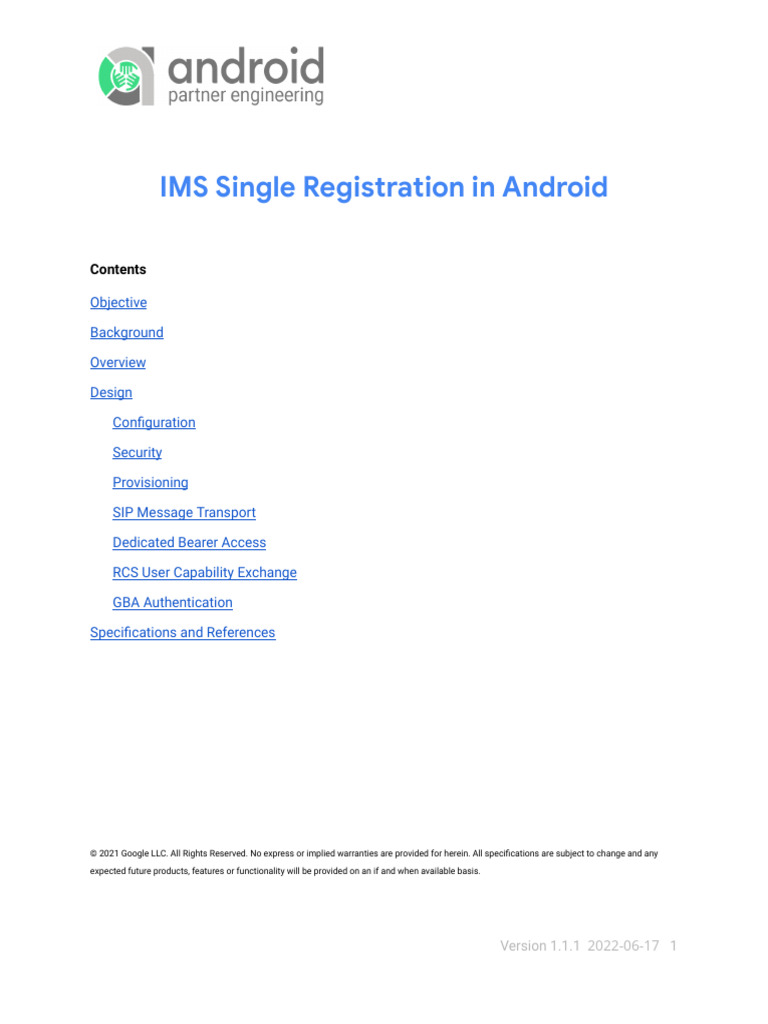 IMS Single Registration for Android | PDF | Ip Multimedia Subsystem ...