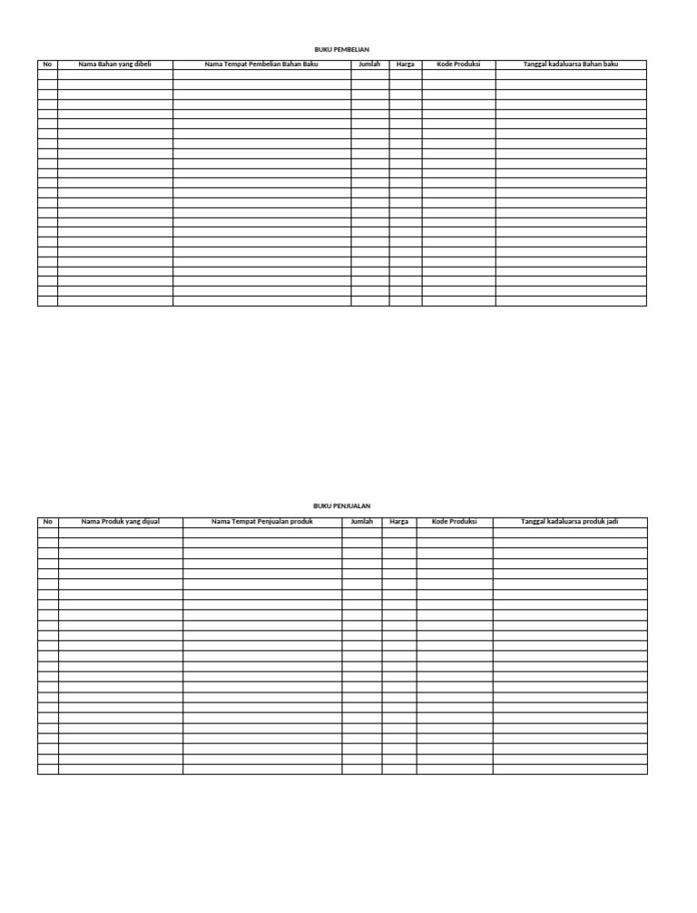 Buku Pembelian dan Penjualan Barang | PDF