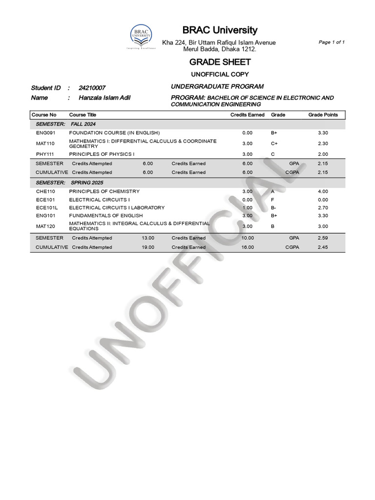 Grade Sheet Web | PDF