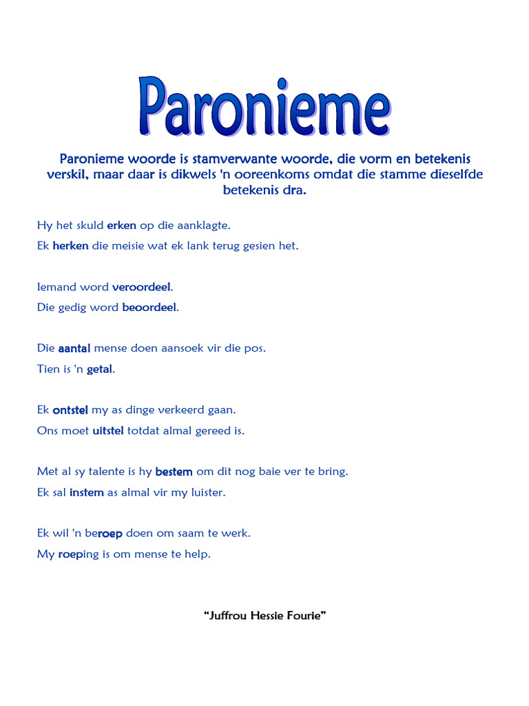 Paronieme | PDF