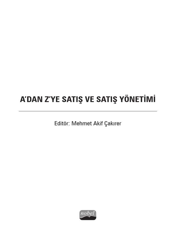 Adan Zye Satis Ve Satis Yonetimi | PDF